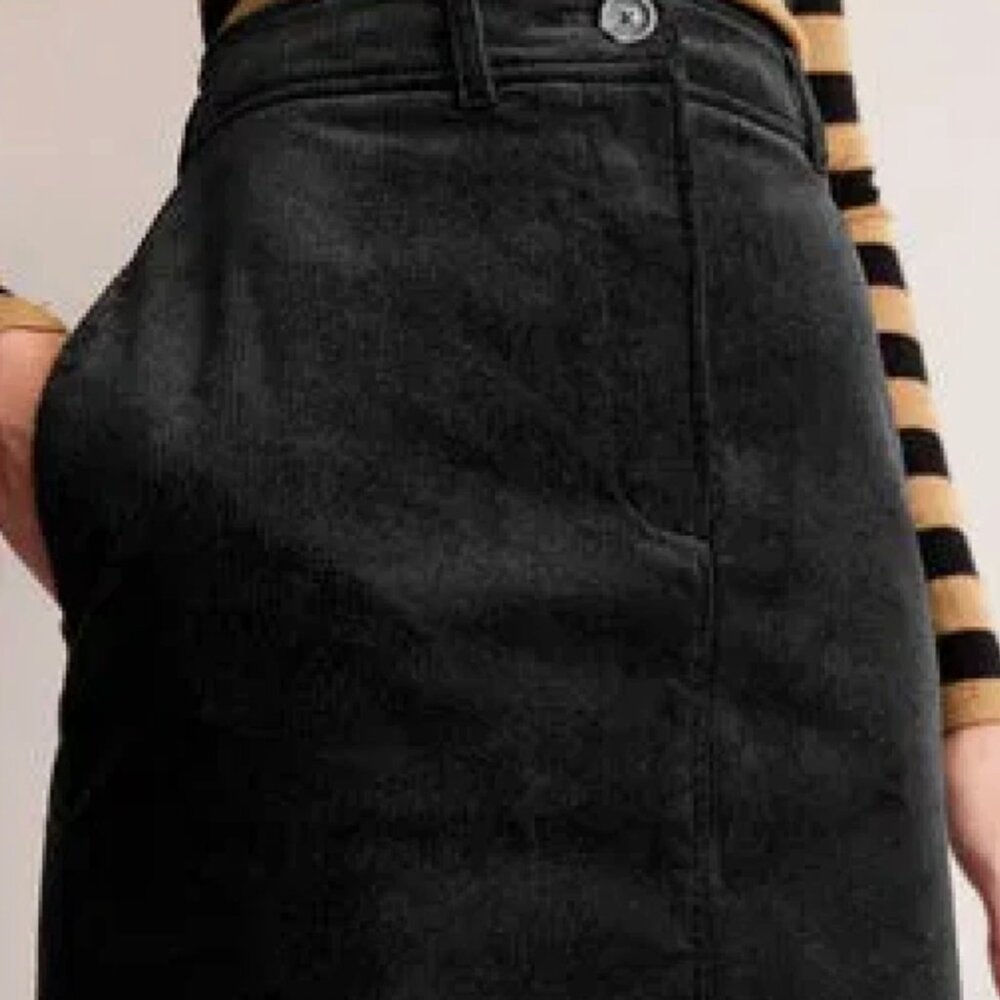 BODEN Black Corduroy Classic A-Line Skirt Women’s Size 6P